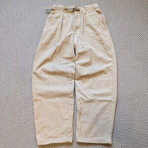 Uniqlo U Corduroy Wide Pleated Pants Size Small Cream White